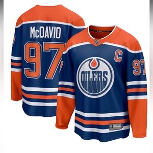 Connor McDavid Edmonton Oilers Fanatics Home Breakaway Hockey Jersey Size L